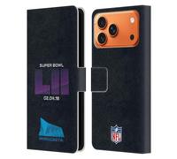 Head Case Designs Étui portefeuille en cuir sous licence officielle NFL U.S. Bank Stadium 3 2018 Super Bowl Lii compatible avec Apple iPhone 17 Pro Max