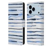 Head Case Designs Étui portefeuille en cuir sous licence officielle Ninola Electric Lines aquarelle 3 compatible avec Apple iPhone 17 Pro
