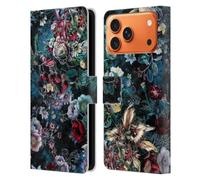 Head Case Designs Étui portefeuille en cuir sous licence officielle Riza Peker Night Light Night Floral compatible avec Apple iPhone 17 Pro Max