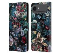 Head Case Designs Étui portefeuille en cuir sous licence officielle Riza Peker Night Light Night Light Night Floral compatible avec Apple iPhone 17 Air