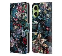 Head Case Designs Étui portefeuille en cuir sous licence officielle Riza Peker Night Light Night Light Night Floral compatible avec Apple iPhone 17