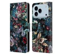 Head Case Designs Étui portefeuille en cuir sous licence officielle Riza Peker Night Light Night Light Night Floral compatible avec Apple iPhone 17 Pro