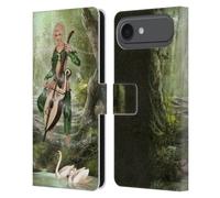 Head Case Designs Étui portefeuille en cuir sous licence officielle Simone Gatterwe Elven Forest Angels and Fairies compatible avec Apple iPhone 17 Air