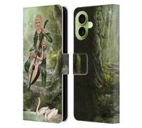 Head Case Designs Étui portefeuille en cuir sous licence officielle Simone Gatterwe Elven Forest Angels and Fairies compatible avec Apple iPhone 17