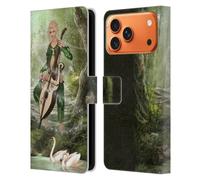 Head Case Designs Étui portefeuille en cuir sous licence officielle Simone Gatterwe Elven Forest Angels and Fairies compatible avec Apple iPhone 17 Pro Max