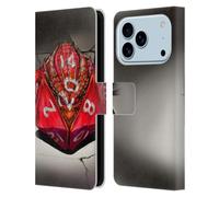 Head Case Designs Étui portefeuille en cuir sous licence officielle Stanley Morrison Red Gaming Dice Dragons 2 compatible avec Apple iPhone 17 Pro