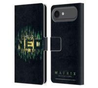 Head Case Designs Étui portefeuille en cuir sous licence officielle The Matrix Resurrections Hello Neo Key Art compatible avec Apple iPhone 17 Air