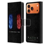 Head Case Designs Étui portefeuille en cuir sous licence officielle The Matrix Resurrections is Anyone Really Free Key Art compatible avec Apple iPhone 17 Pro Max