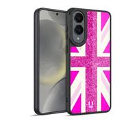 Head Case Designs Fashion Fuchsia Glitter Collection Union Jack Coque en Gel renforcée [Protection de Qualité Militaire] Compatible avec Samsung Galaxy S25 Edge
