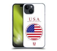 Head Case Designs Flag of The United States of America USA Drapeaux - Set 2 Coque Dure pour l'arrière Compatible avec Apple iPhone 15