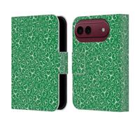Head Case Designs Grands Traits Étourdis Trèfle - Motifs Étui Portefeuille en Cuir Compatible avec Apple iPhone Duo