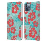 Head Case Designs Hibiscus Motifs Hawaïens Coque en Cuir à Portefeuille Compatible avec Apple iPhone 12 / iPhone 12 Pro