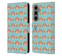 Head Case Designs Hibou Petits Animaux - Motifs Étui Portefeuille en Cuir Compatible avec Samsung Galaxy S25