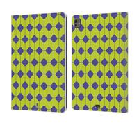 Head Case Designs Jaune Vert Et Violet Quatrefoil - Motifs de La Série 2 Étui Portefeuille en Cuir Compatible avec Apple iPad Pro 13 M4 2024
