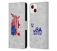 Head Case Designs Les États-Unis D'amérique Cartes Géométriques Étui Portefeuille en Cuir Compatible avec Apple iPhone 13