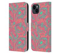 Head Case Designs Lézard Fuchsia Animaux Paisley Étui Portefeuille en Cuir Compatible avec Apple iPhone 15 Plus