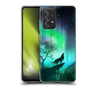 Head Case Designs Loup Fou Aurore Boréale Coque en Gel Doux Compatible avec Galaxy A52 / A52s / 5G (2021)