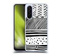 Head Case Designs Mélange Horizontal Griffonnage Blanc Et Noir Coque en Gel [Protection de Qualité Militaire] Compatible avec Samsung Galaxy A26 5G