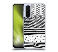 Head Case Designs Mélange Horizontal Griffonnage Blanc Et Noir Coque en Gel [Protection de Qualité Militaire] Compatible avec Samsung Galaxy A36 5G
