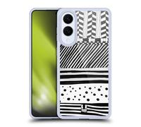 Head Case Designs Mélange Horizontal Griffonnage Blanc Et Noir Coque en Gel [Protection de Qualité Militaire] Compatible avec Samsung Galaxy S25 Edge