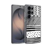 Head Case Designs Mélange Horizontal Griffonnage Blanc Et Noir Coque en Gel [Protection de Qualité Militaire] Compatible avec Samsung Galaxy S26 Ultra