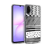 Head Case Designs Mélange Horizontal Griffonnage Blanc Et Noir Coque en Gel [Protection de Qualité Militaire] Compatible avec Samsung Galaxy A07 4G