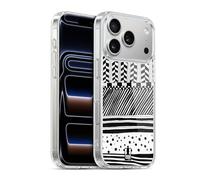 Head Case Designs Mélange Horizontal Griffonnage Blanc Et Noir Coque en Gel [Protection de Qualité Militaire] Compatible avec Apple iPhone 17 Pro Et Compatible avec MagSafe