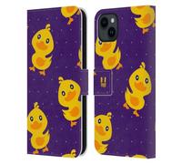 Head Case Designs Modèle Kawaii Canard Étui Portefeuille en Cuir Compatible avec Apple iPhone 15 Plus