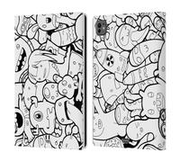 Head Case Designs Monstres Et Aliens Griffonage en Abondance Étui Portefeuille en Cuir Compatible avec Apple iPad Pro 11 M4 2024