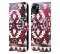 Head Case Designs Navajo Infini Nébuleuse Tribale - Motifs Étui Portefeuille en Cuir Compatible avec Apple iPhone 15 Plus