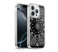 Head Case Designs Noir Bandana Cachemire Classique Coque en Gel [Protection de Qualité Militaire] Compatible avec Apple iPhone 16 Pro Et Compatible avec MagSafe