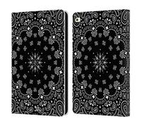 Head Case Designs Noir Bandana Cachemire Classique Étui Portefeuille en Cuir Compatible avec Apple iPad Air 2 (2014)