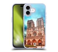 Head Case Designs Notre Dame Cathedral Paris Meilleurs Endroits - Collection 3 Coque en Gel [Protection de Qualité Militaire] Compatible avec Apple iPhone 16 Et Compatible avec MagSafe