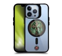 Head Case Designs Officielle Anne Stokes Dragon Woodland Guardian Mixed Fantasy Art Black Shockproof Bumper Case [Military Grade] Compatible with Apple iPhone 13 Pro and with MagSafe