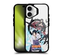 Head Case Designs Officielle Naruto Shippuden Sasuke and Itachi Characters & Icons Black Shockproof Bumper Case [Military Grade] Compatible with Apple iPhone 16 and MagSafe
