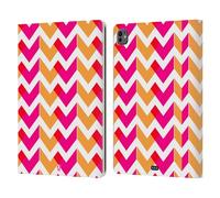 Head Case Designs Orange Et Rose Neon Zigzag Étui Portefeuille en Cuir Compatible avec Apple iPad Pro 13 M4 2024