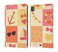 Head Case Designs Orange Été Nautique Étui Portefeuille en Cuir Compatible avec Apple iPad Pro 11 M4 2024
