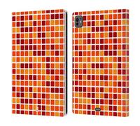 Head Case Designs Orange Tuiles de Mosaïque Étui Portefeuille en Cuir Compatible avec Apple iPad Pro 11 M4 2024
