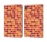 Head Case Designs Orange Tuiles de Mosaïque Étui Portefeuille en Cuir Compatible avec Apple iPad Pro 13 M4 2024