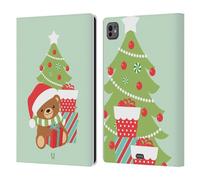Head Case Designs Ours Dessins Animés Gais de Noël Étui Portefeuille en Cuir Compatible avec Apple iPad Pro 11 M4 2024