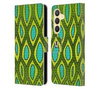 Head Case Designs Peau De Serpent Papiers Fous 2 Étui Portefeuille en Cuir Compatible avec Samsung Galaxy S24 5G
