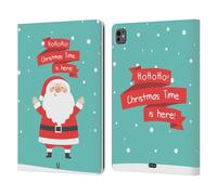 Head Case Designs Père Noël Dessins Animés Gais de Noël Étui Portefeuille en Cuir Compatible avec Apple iPad Pro 13 M4 2024