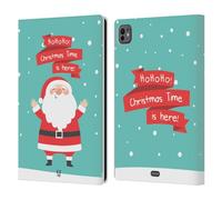 Head Case Designs Père Noël Dessins Animés Gais de Noël Étui Portefeuille en Cuir Compatible avec Apple iPad Pro 11 M4 2024