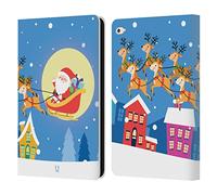 Head Case Designs Père Noël sur Son Traîneau Dessins Animés Gais de Noël Étui Portefeuille en Cuir Compatible avec Apple iPad Air 2 (2014)