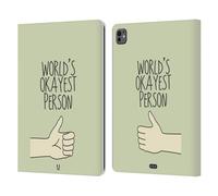 Head Case Designs Personne Okay du Monde Petites Doses D'Absurdités Et Incohérence Étui Portefeuille en Cuir Compatible avec Apple iPad Pro 13 M4 2024