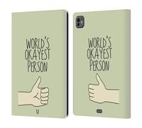 Head Case Designs Personne Okay du Monde Petites Doses D'Absurdités Et Incohérence Étui Portefeuille en Cuir Compatible avec Apple iPad Pro 11 M4 2024