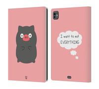 Head Case Designs Porc Avide Petites Doses D'Absurdités Et Incohérence Étui Portefeuille en Cuir Compatible avec Apple iPad Pro 11 M4 2024