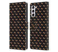 Head Case Designs Renard Noir Tangram Motifs Animaliers Étui Portefeuille en Cuir Compatible avec Samsung Galaxy S21+ 5G
