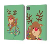 Head Case Designs Renne Dessins Animés Gais de Noël Étui Portefeuille en Cuir Compatible avec Apple iPad Pro 13 M4 2024
