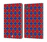 Head Case Designs Rouge Et Bleu Quatrefoil - Motifs de La Série 2 Étui Portefeuille en Cuir Compatible avec Apple iPad Pro 11 M4 2024